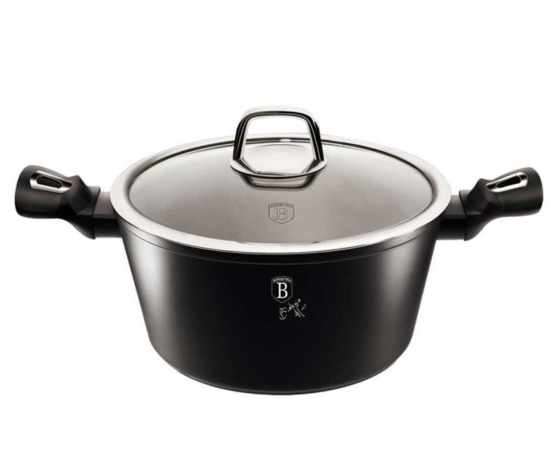 Berlinger haus BH-1852 Pentola in granito da 24 cm con coperchio - Pentole Royal nere