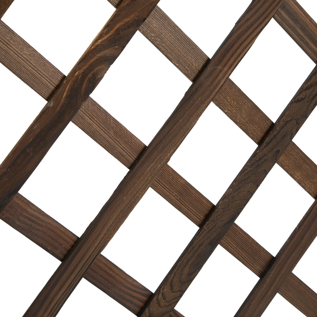 Fioriera da Giardino con Traliccio 72,5x31,5x149,5 cm in Legno di Abete Carbonizzato