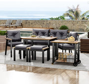 Set da soggiorno - Rattan - Resistente all'acqua - Rimovibile - 4 Persone