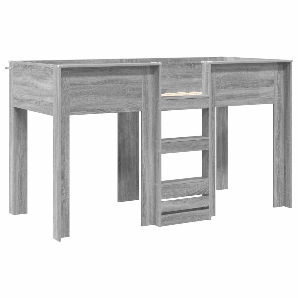Letto a Castello per Bambini Grigio Sonoma 75 x 190 cm