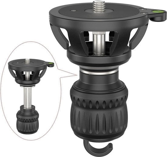 Adattatore di Coppa 75mm per Tripode in Fibra di Carbonio - Stabilizzatore a Forma Semi Circolare per Fotocamere - Testa Fluida per Video - Testa a Sfera - Capacità di Carico 20kg