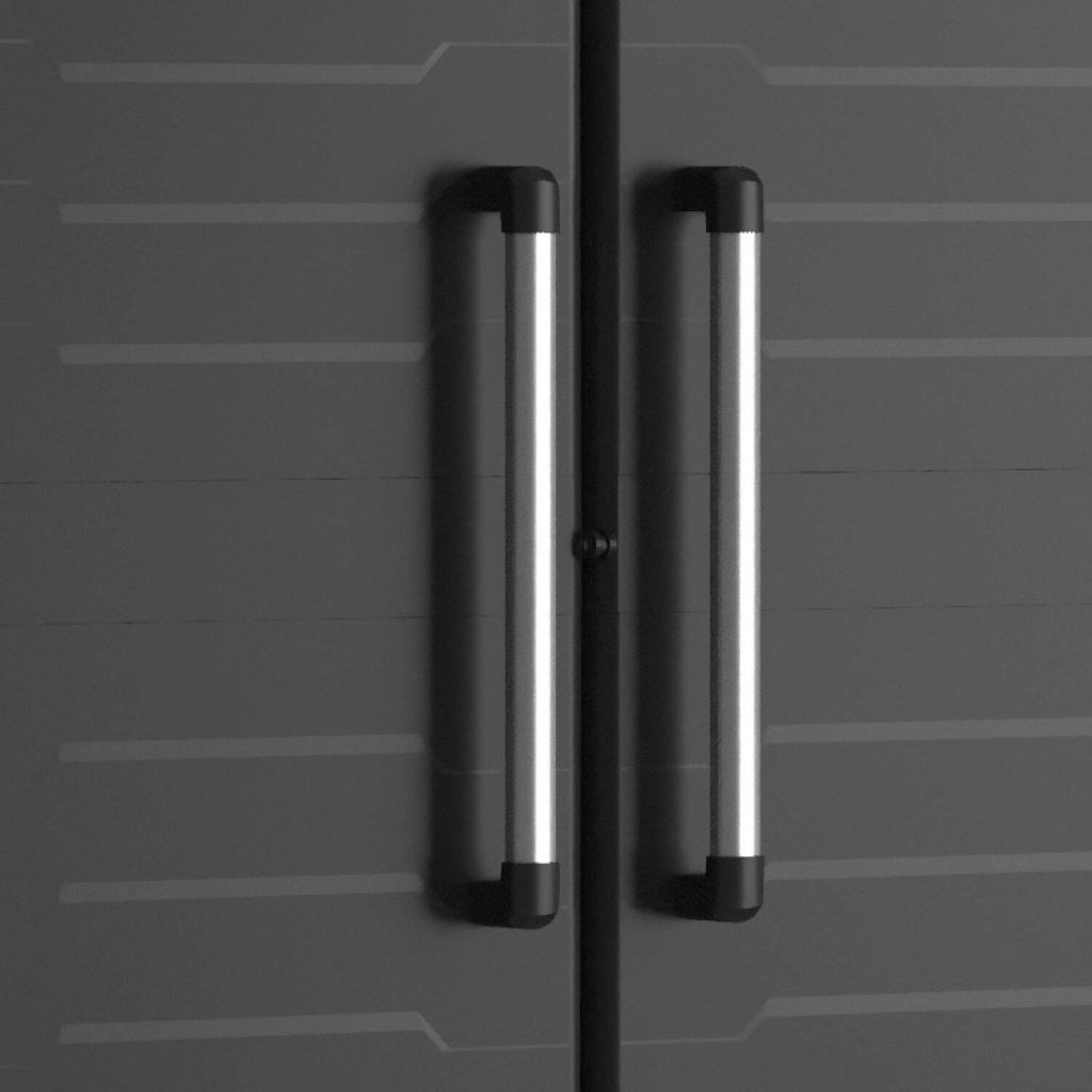Armadio da esterno Terrebonne, Mobile outdoor, Mobiletto giardino multiuso, Contenitore per balcone o garage, Made in Italy, 65x45 h182 cm, Nero