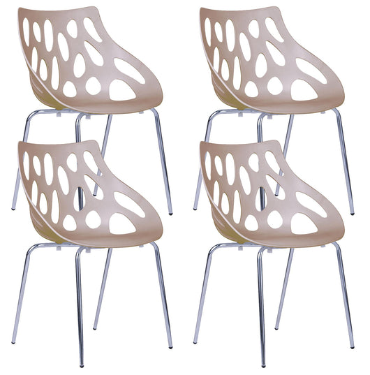 Set 4 Sedie Attesa da Ufficio in Polipropilene Tosini Orlando Marrone