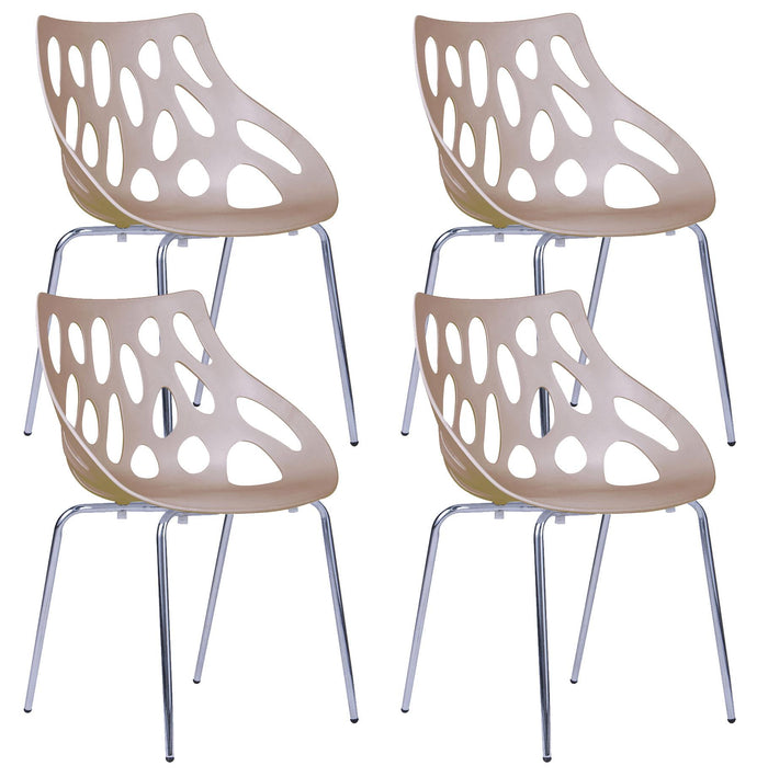 Set 4 Sedie Attesa da Ufficio in Polipropilene Tosini Orlando Marrone