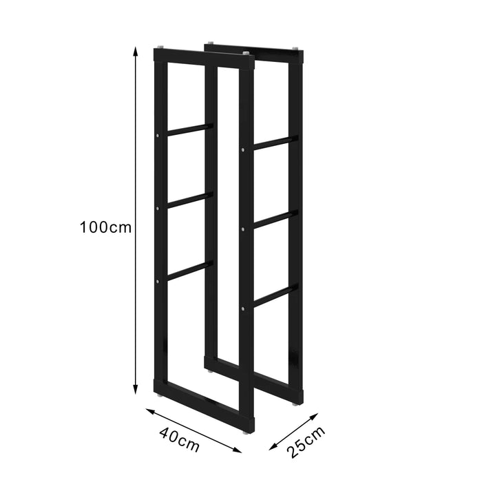 Portalegna, portalegna in metallo 40x25x100 cm
