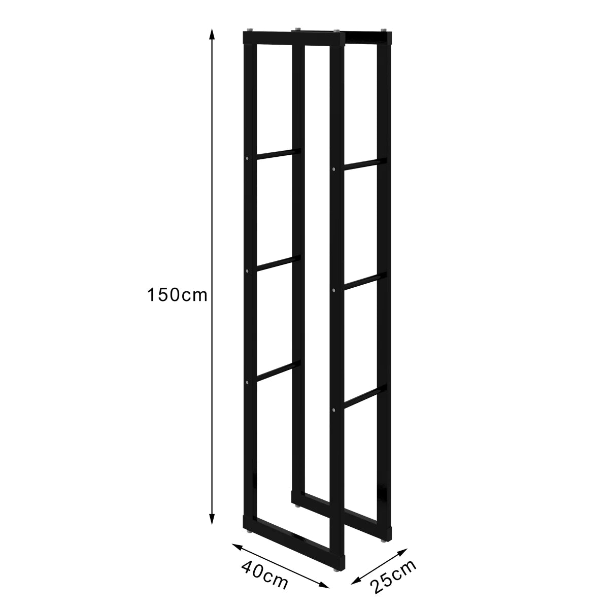 Portalegna, portalegna in metallo 40x25x150 cm