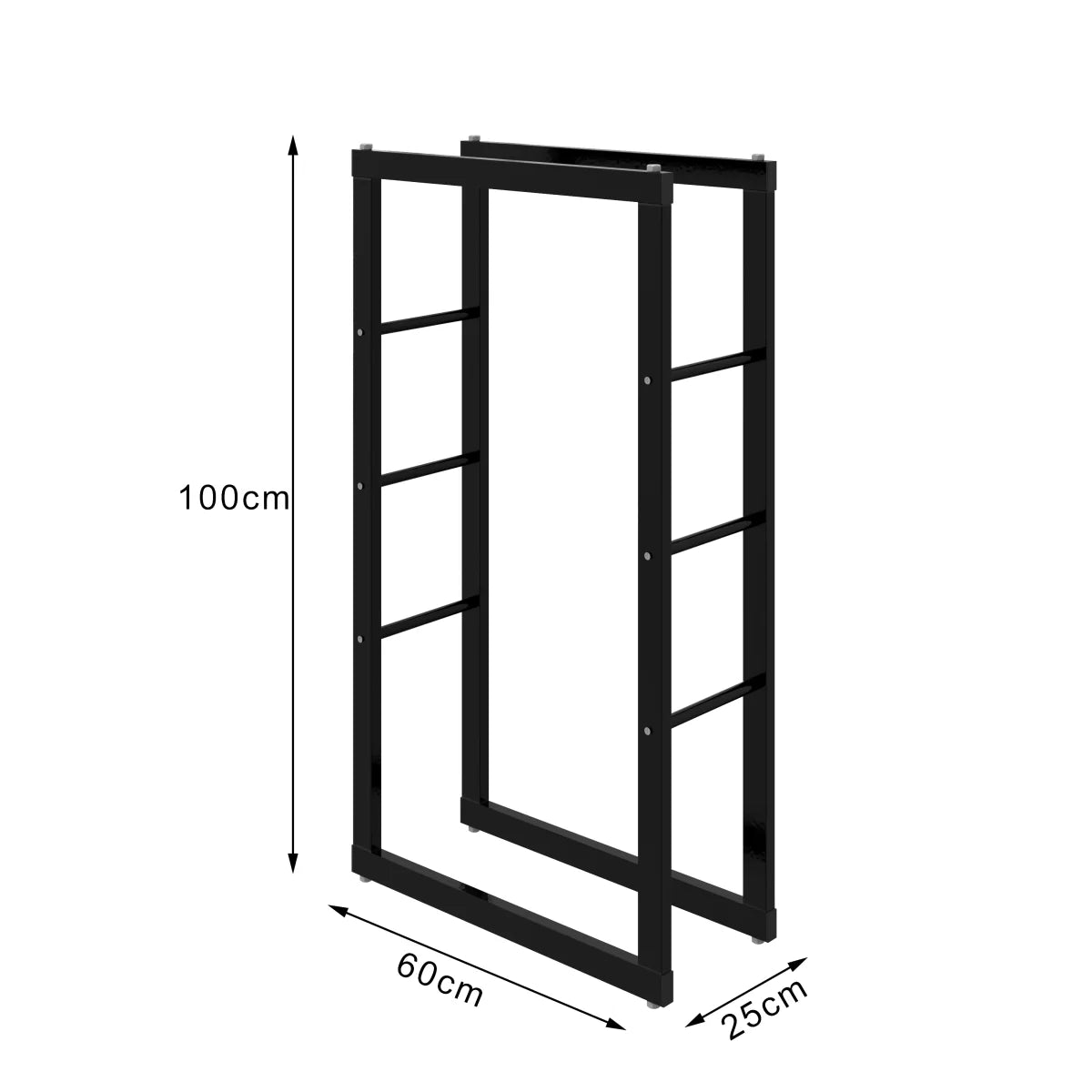 Portalegna, portalegna in metallo 60x25x100 cm