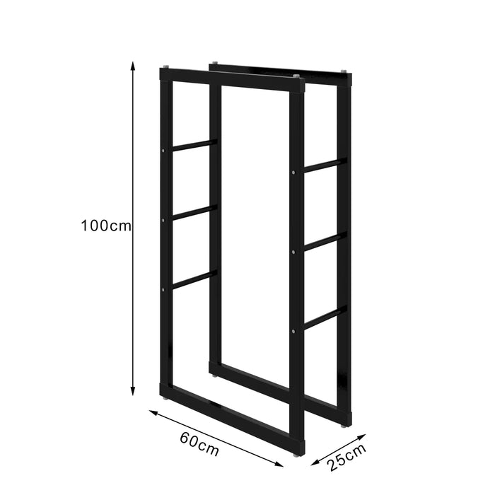 Portalegna, portalegna in metallo 60x25x100 cm