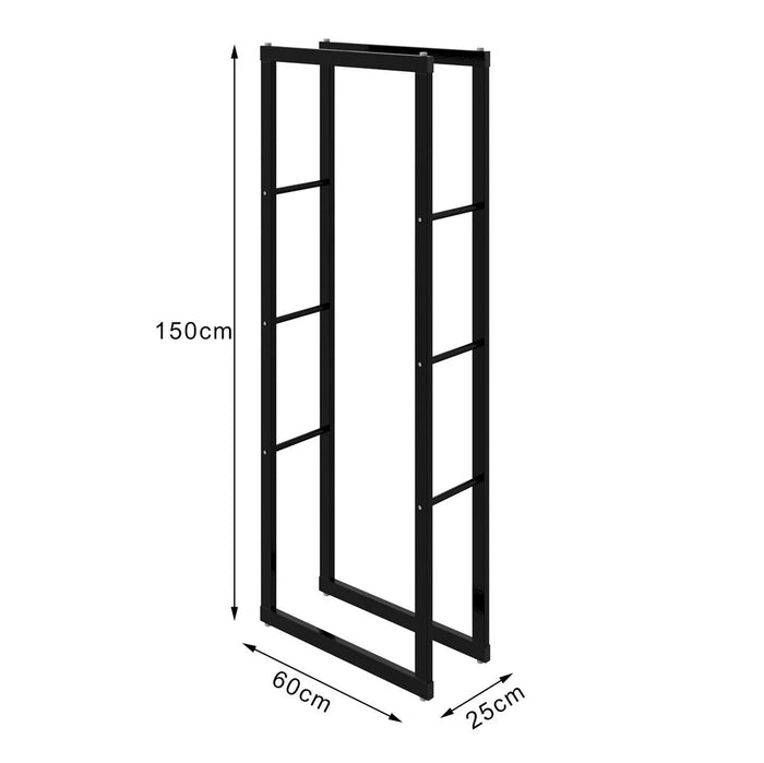 Portalegna, portalegna in metallo 60x25x150 cm