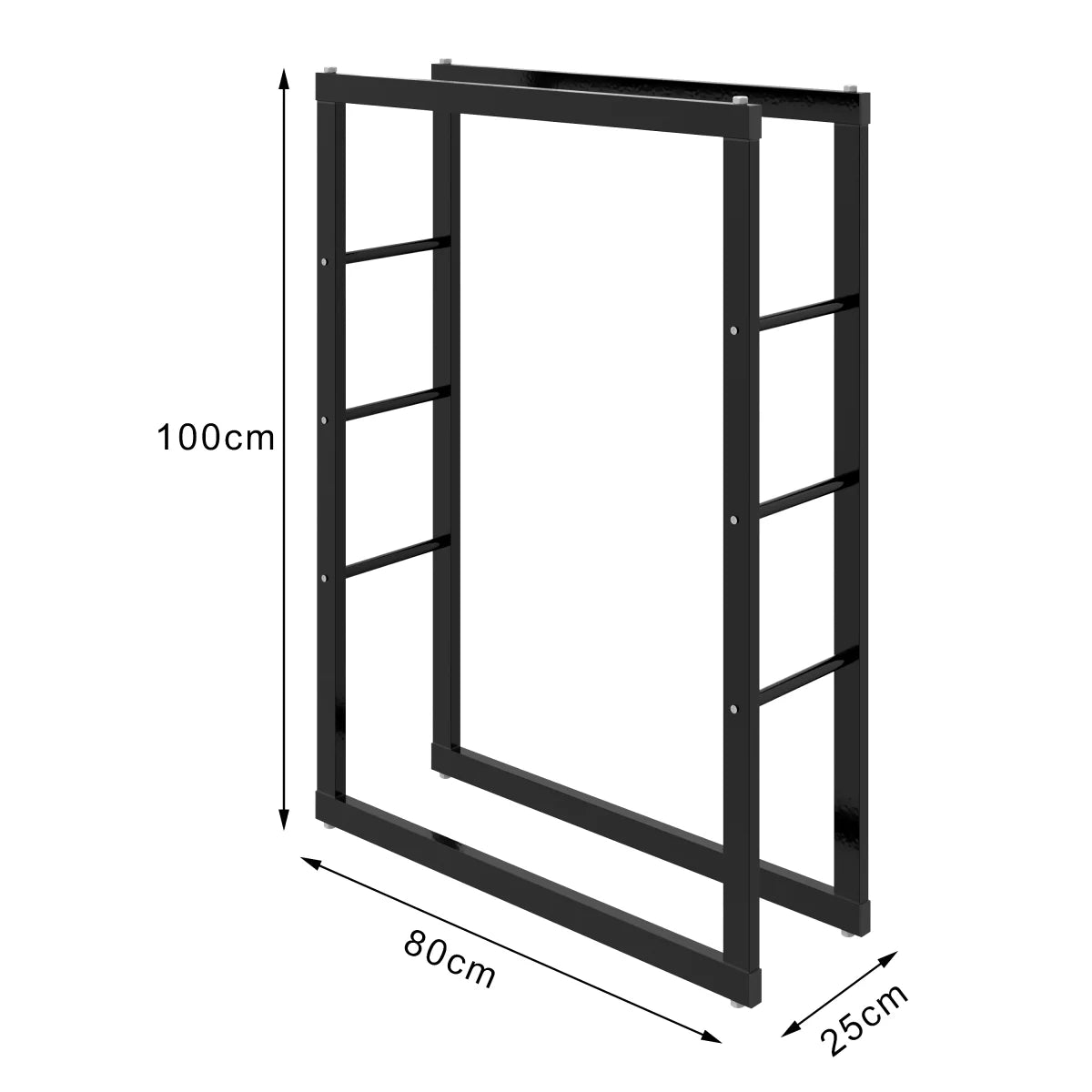 Portalegna, portalegna in metallo 80x25x100 cm