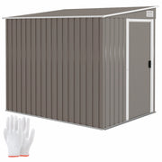 Capanno Attrezzi Giardino in Metallo ¨C Minimal ¨C Grigio Chiaro 150x200x190 cm
