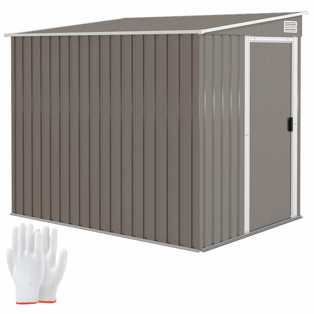 Capanno Attrezzi Giardino in Metallo ¨C Minimal ¨C Grigio Chiaro 150x200x190 cm