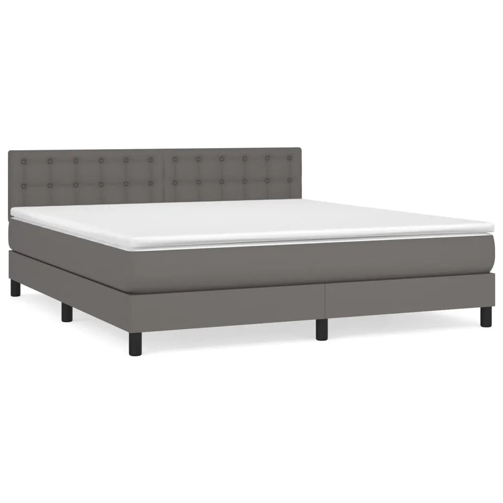 Giroletto a Molle con Materasso Grgio 180x200 cm in Similpelle 3141141