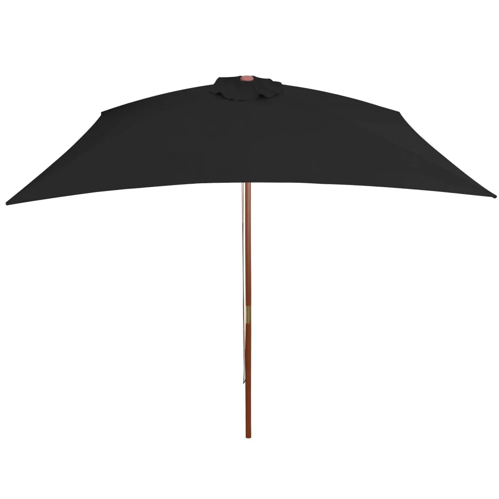 Ombrellone da esterno con palo 200 x 300 cm legno nero 02_0008258
