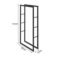 Portalegna, portalegna in metallo 80x25x150 cm