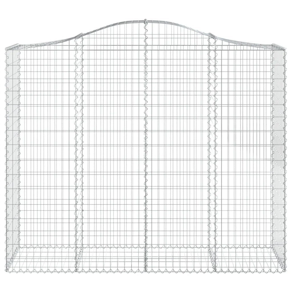 Cestini gabbioni recinzione a gabbia muro di contenimento ad arco 10 pezzi 200 x 50 x 160/180 cm ferro zincato argento 02_0040240