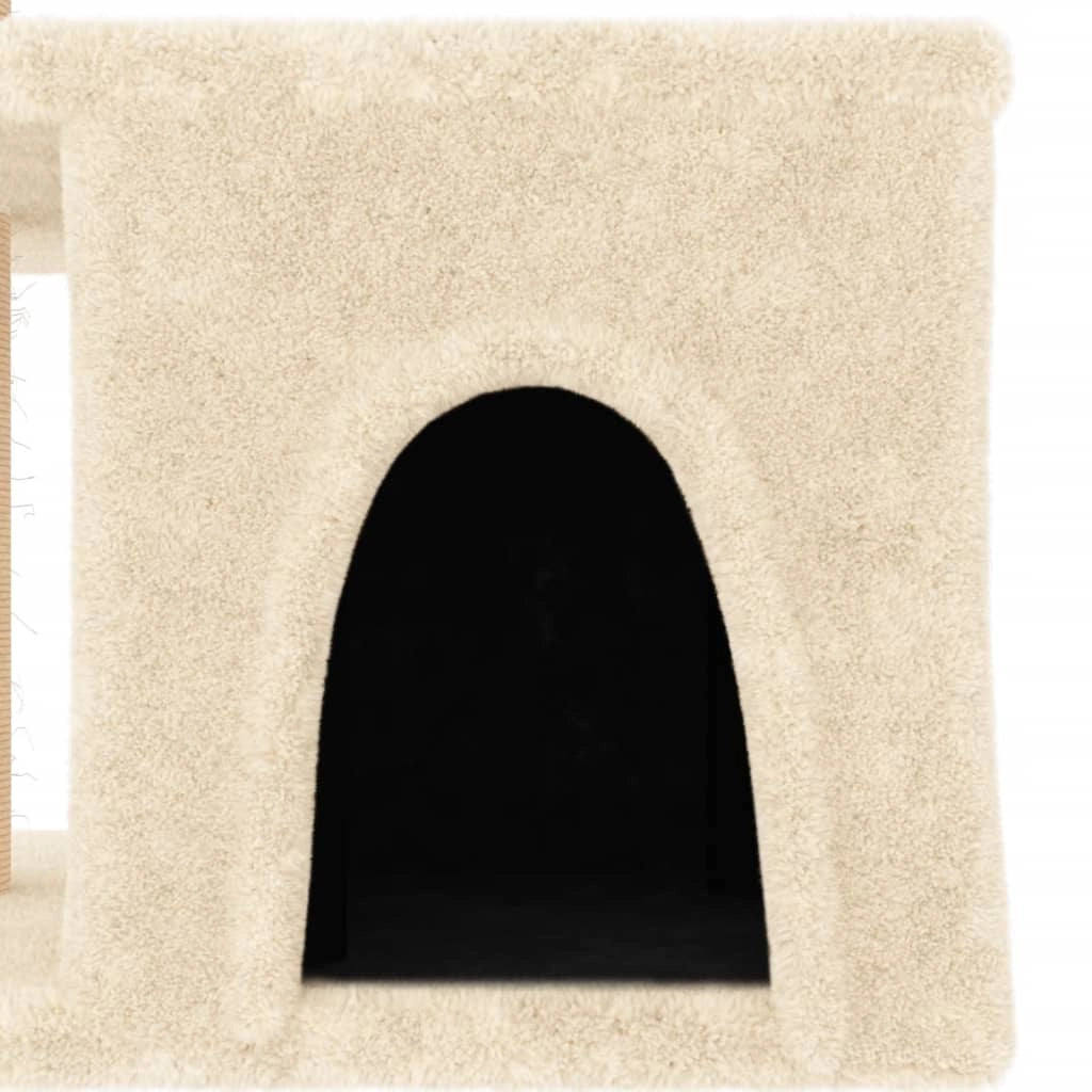 Tiragraffi per gatti Mobili per arrampicata su torre Tiragraffi piattaforma da arrampicata con tiragraffi in sisal 48 cm crema 02_0022514