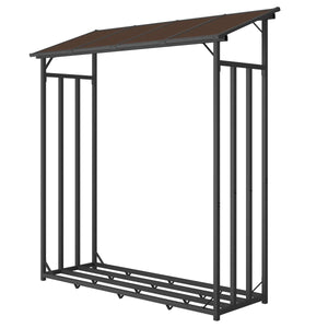 Portalegna in metallo antracite XXL 175 x 70 x 193,5 cm con tetto