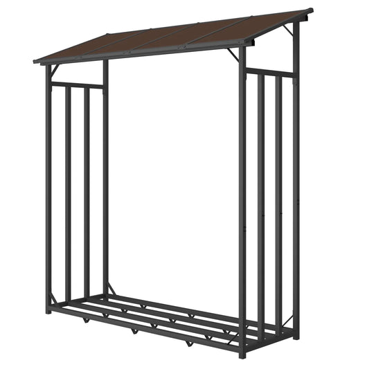 Portalegna in metallo antracite XXL 175 x 70 x 193,5 cm con tetto