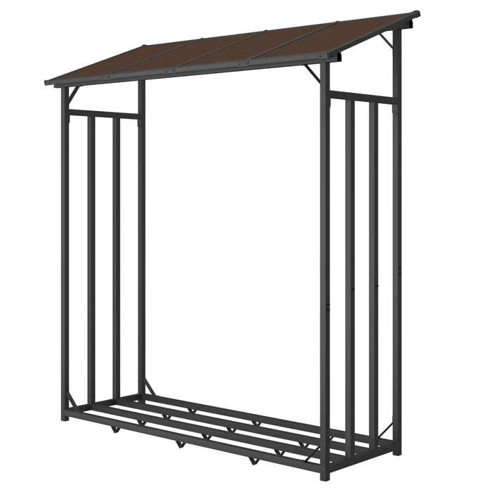 Portalegna in metallo antracite XXL 175 x 70 x 193,5 cm con tetto