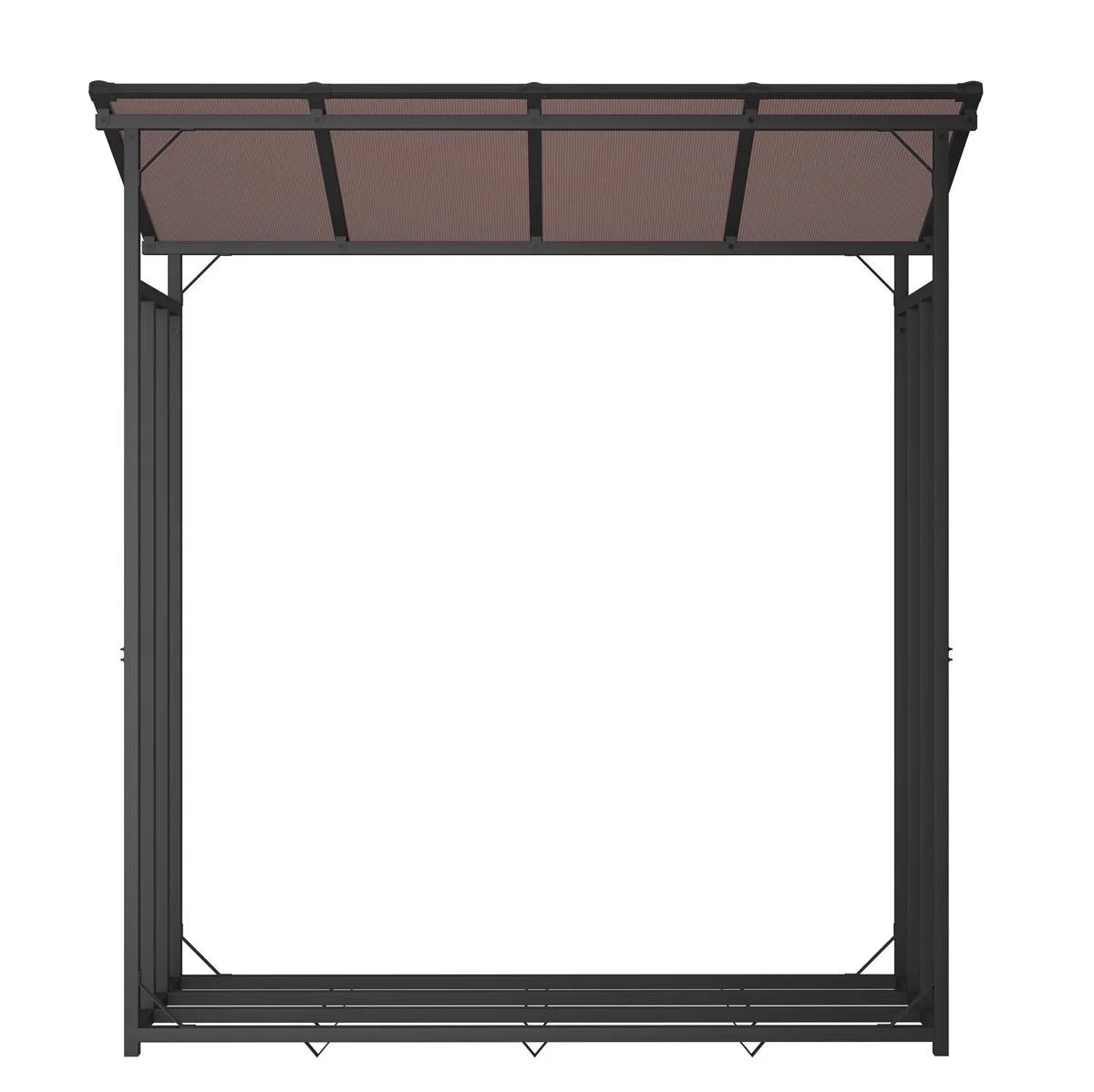 Portalegna in metallo antracite XXL 175 x 70 x 193,5 cm con tetto