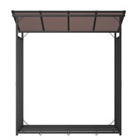 Portalegna in metallo antracite XXL 175 x 70 x 193,5 cm con tetto