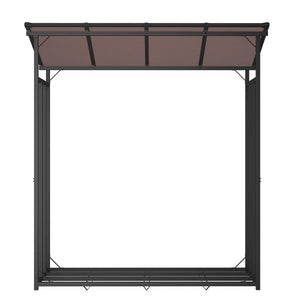 Portalegna in metallo antracite XXL 175 x 70 x 193,5 cm con tetto