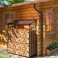 Portalegna in metallo antracite XXL 175 x 70 x 193,5 cm con tetto