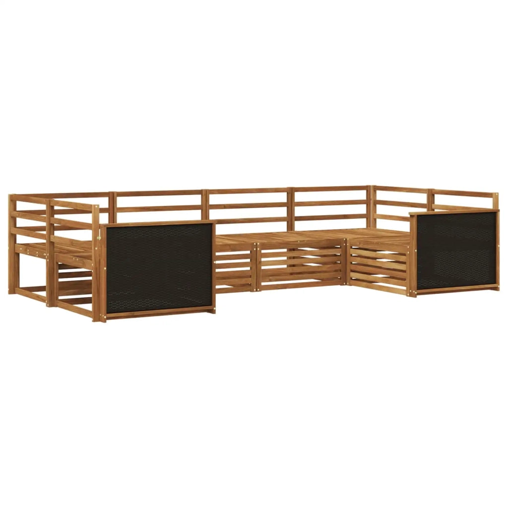 Set di divani da esterno 6 pz Naturale Legno di Acacia Massello 3383762