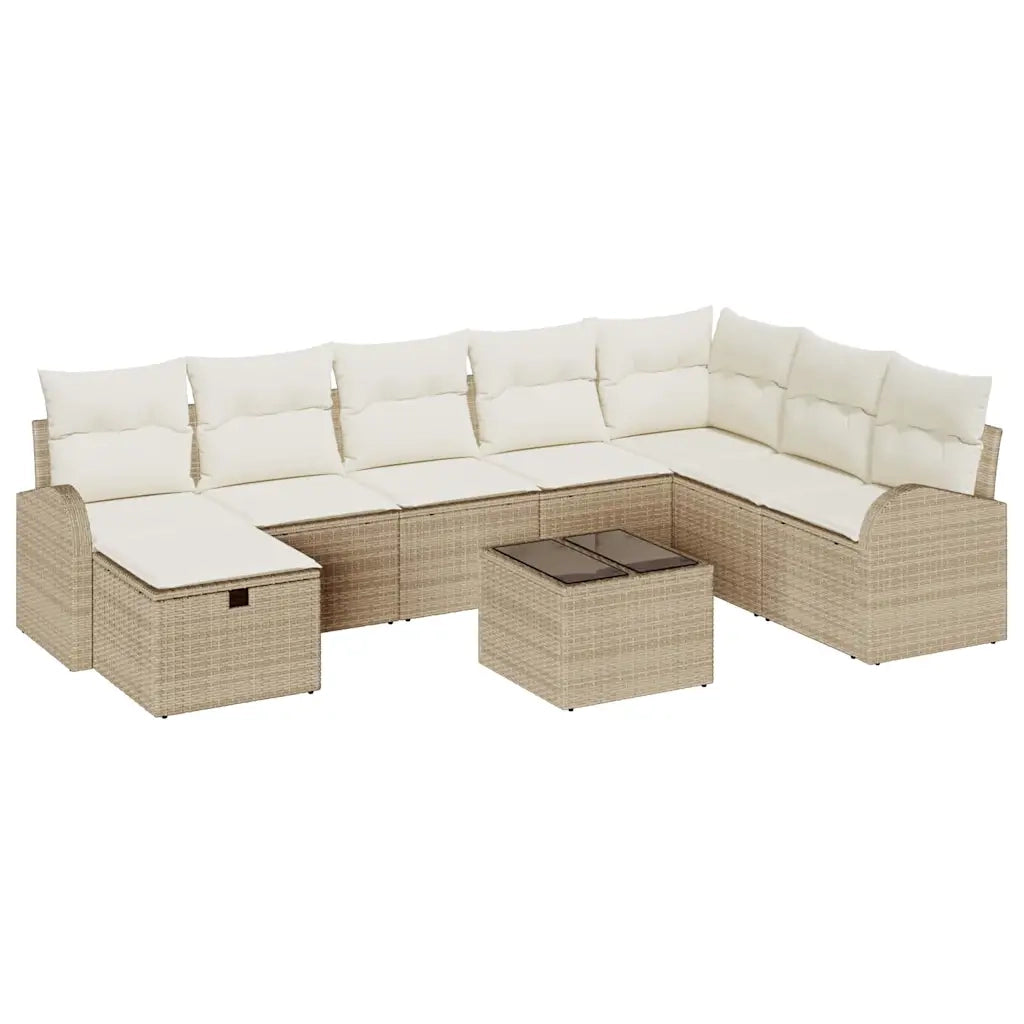 Set di divani con cuscino beige e panna polyrattan 3359140