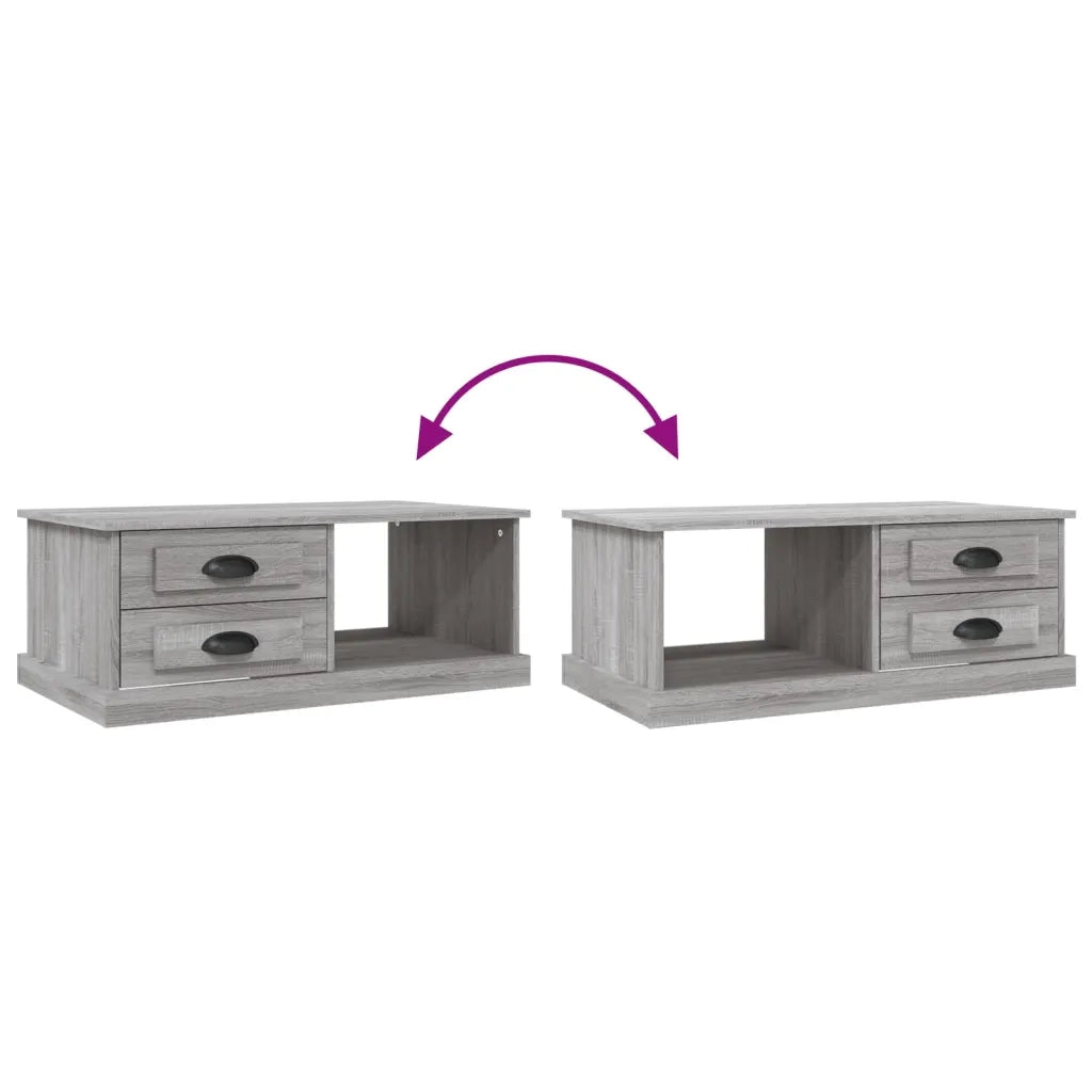 vidaXL Tavolino da Salotto Grigio Sonoma 90x50x35 cm Legno Multistrato
