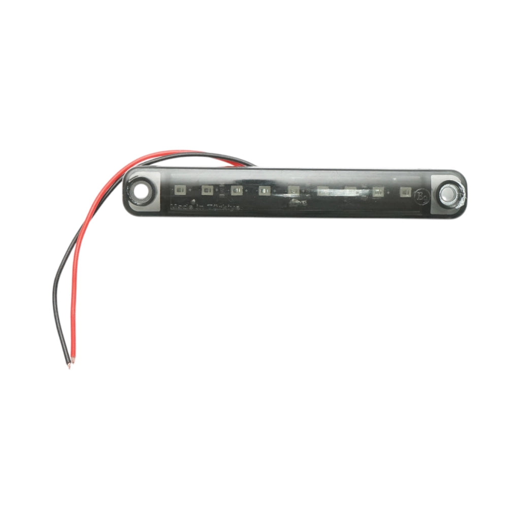 Luce di posizione laterale a LED sottile 12-24V rosso fumé 100x15x10mm FR0176