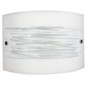 Applique 1xE27 Finali Cromo Vetro Lastra Bianco Decorato Righe E-Energy Manuela