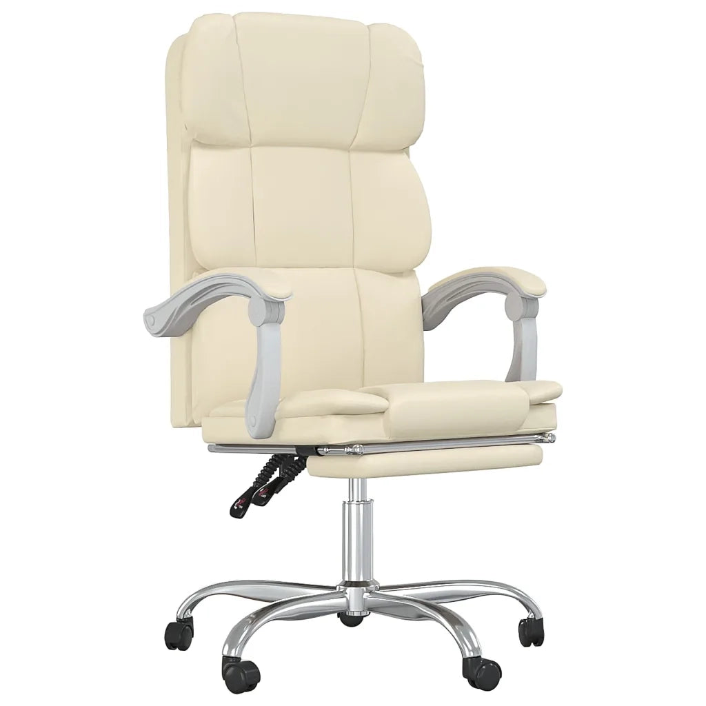 Poltrona da Ufficio Reclinabile Crema in Similpelle cod mxl 27012
