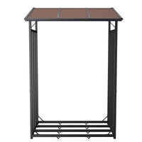 Portalegna in metallo antracite 130 x 70 x 145 cm con tetto