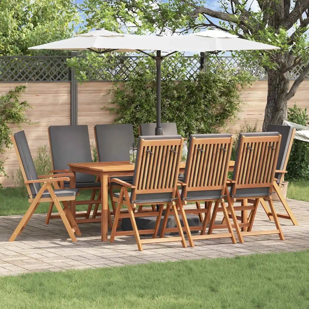 Sedia da Giardino 8 pcs Marrone e Grigio 57 x 71.5 x 104 cm