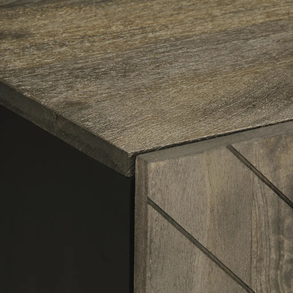 Mobile Porta TV Nero 105x33x46 cm in Legno Massello di Mango 4017698