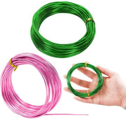 Set di filo decorativo di alta qualità - 2 rulli - 1,5 mm x 5 m - verde scuro/magenta - morbido e flessibile - inox e duraturo - filo per ricamo