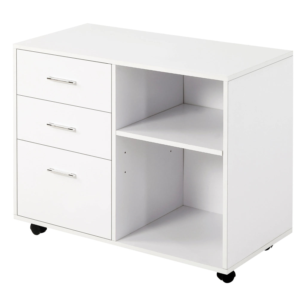 Scrivania con cassetti e scaffale ¨C zephmum ¨C bianco 80x40x65 cm