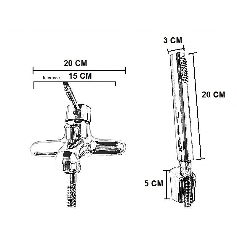 Miscelatore per vasca completo, moderno minimalista