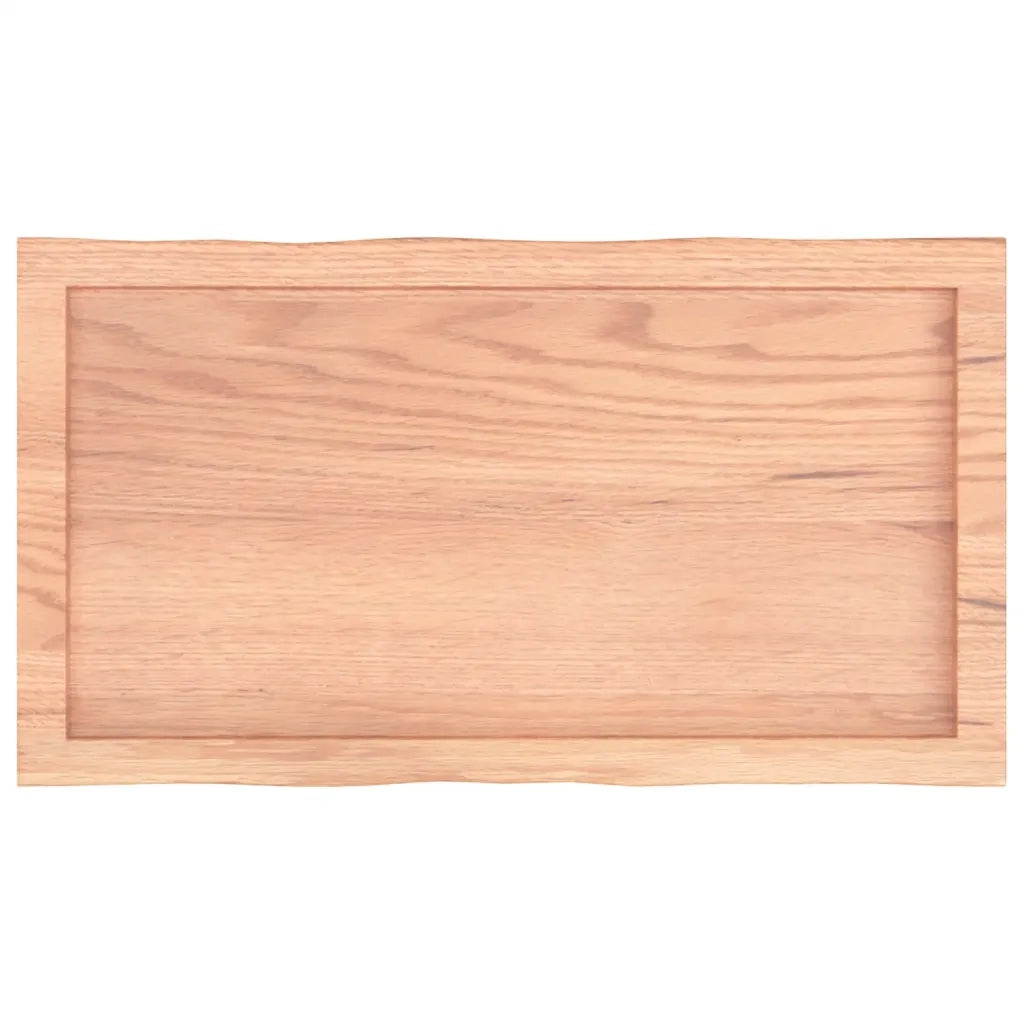 Piano Tavolo Marrone Chiaro 80x40x(2-4) cm Rovere Non Trattato 363939