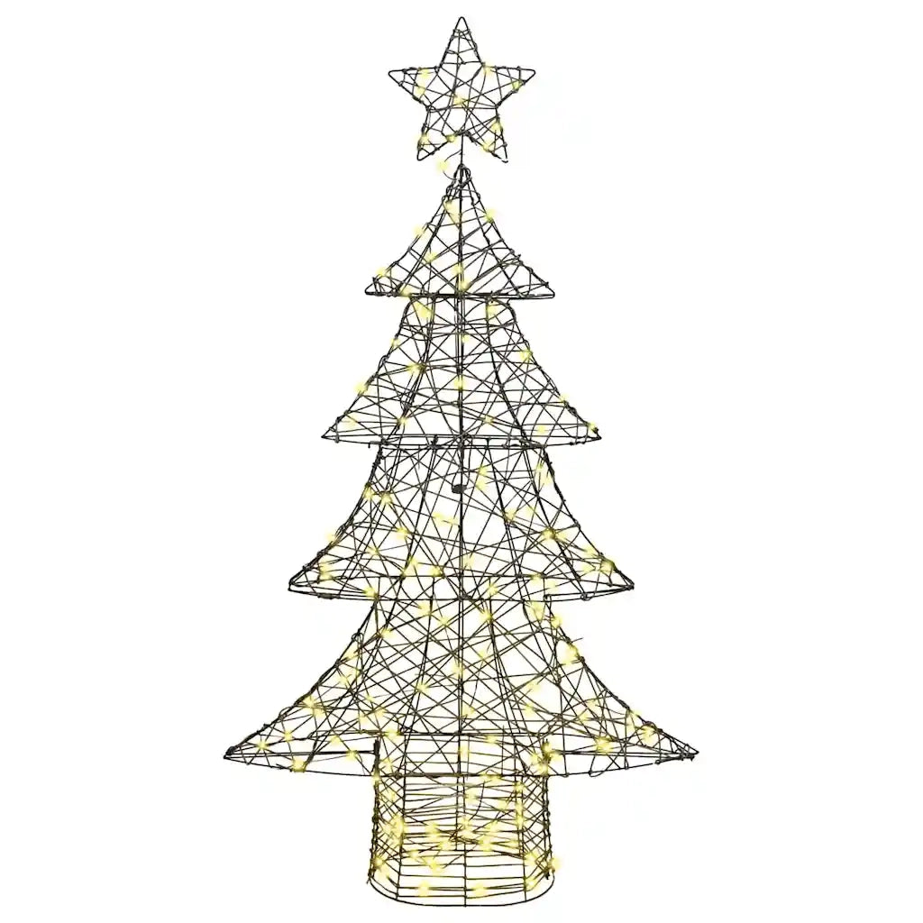Albero di Natale con 160 LED-Luci decorative natalizie Bianco caldo 150 cm Rattan 398974