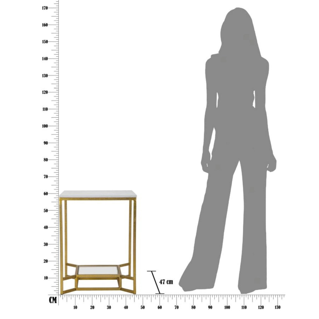 Tavolino VKH536, Oro, Metallo, 47x47x60 cm