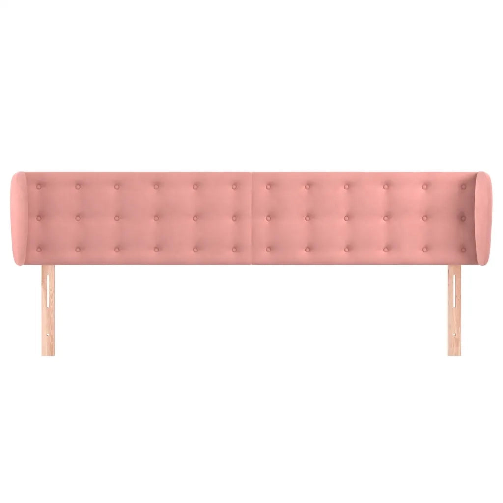 Testiera | Testata ad Orecchio Rosa 183x23x78/88 cm in Velluto