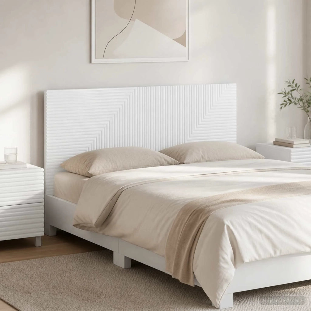 Testiera da Muro HAARLEM Bianco Lucido Legno ingegnerizzato 896969