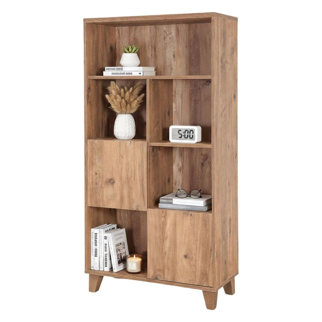 Biblioteca Yasmin, Libreria 5 Ripiani, 80x36x155h cm Marrone Quercia