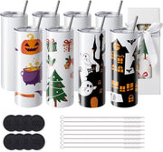 Set di 8 Sublimazione a Temperatura Controllata – 600 ml – Acciaio Inossidabile – Personalizzabile con Accessori e Cassette di Cadenza