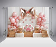 Fotografie-achtergrond: animali domestici, compleanno, distruzione del dolce