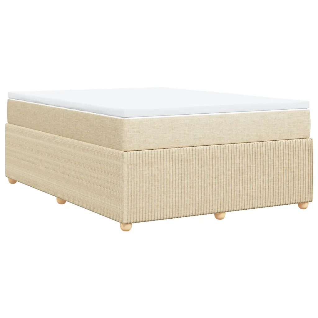 Giroletto a Molle con Materasso Crema 140x200 cm in Tessuto