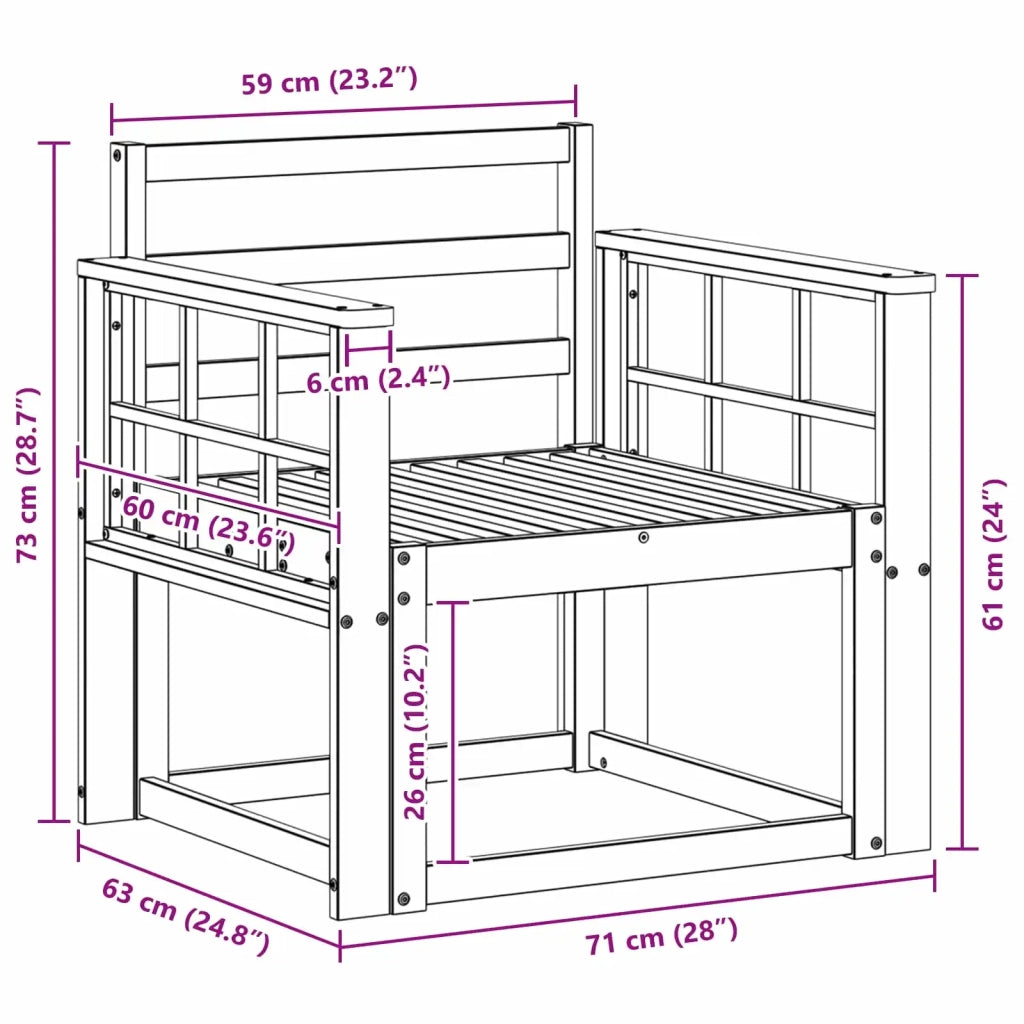 Set di divani da esterno Legno di Acacia Massello Bianco 3438983